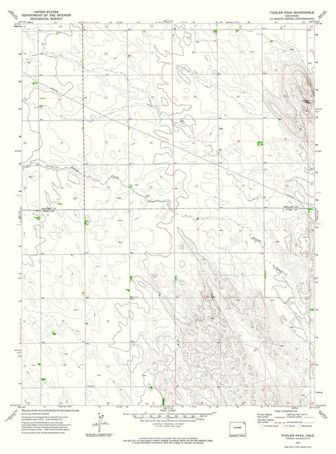 Fiddler Peak Colorado Quad - USGS 1971 Poster Print by USGS USGS # COFP0001