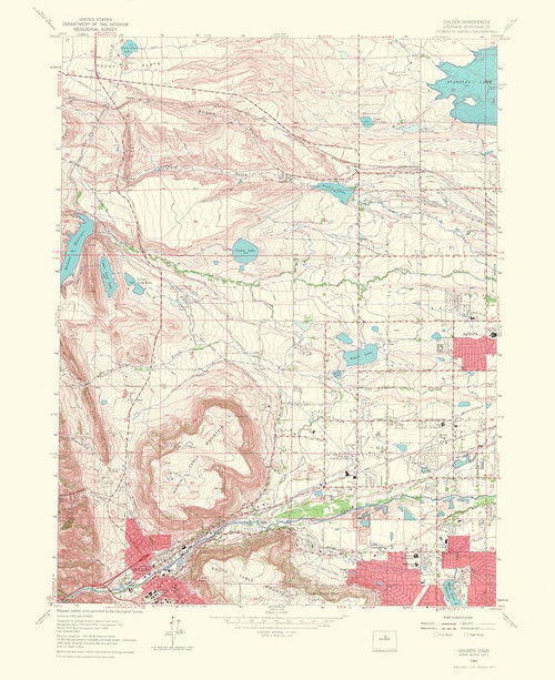 Golden Colorado Quad - USGS 1967 Poster Print by USGS USGS # COGO0002