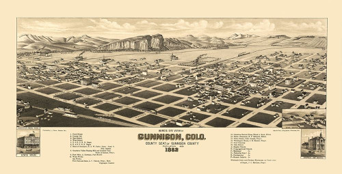 Gunnison Colorado - Stoner 1882 Poster Print by Stoner Stoner # COGU0001