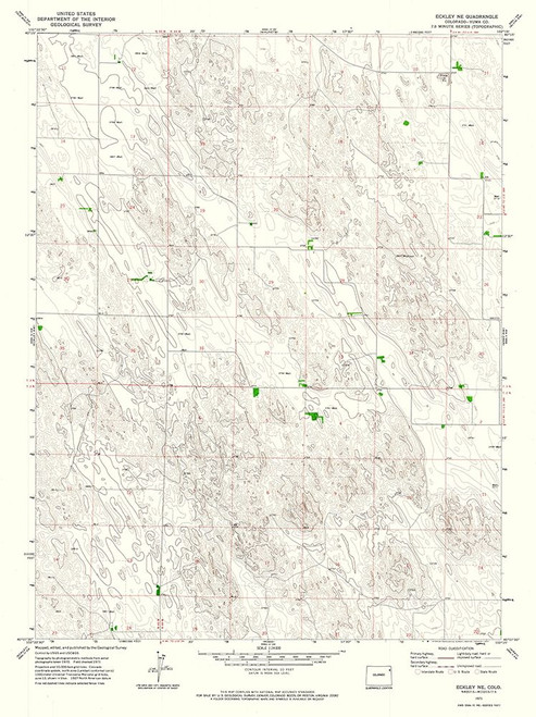 Eckley NE Colorado Quad - USGS 1971 Poster Print by USGS USGS # COEN0001