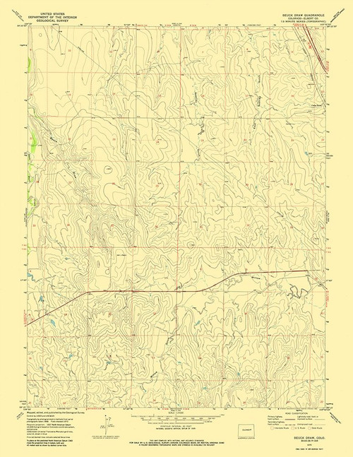 Beuck Draw Colorado Quad- USGS 1970 Poster Print by USGS USGS # COBD0002