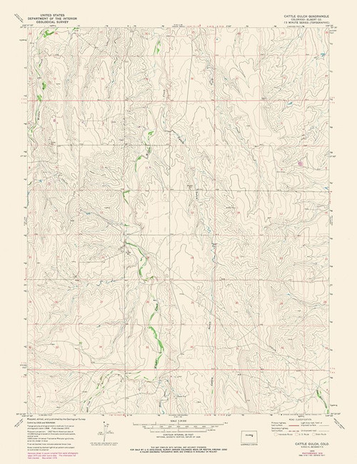 Cattle Gulch Colorado Quad - USGS 1978 Poster Print by USGS USGS # COCG0001