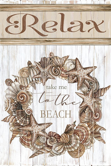 Relax Shell Wreath Poster Print by Cindy Jacobs # CIN2166