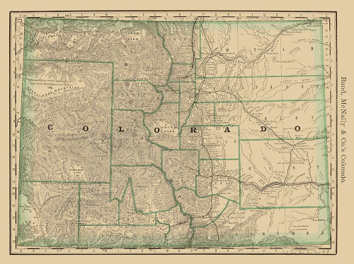 Colorado - Rand McNally 1879 Poster Print by Rand McNally Rand McNally # COZZ0038