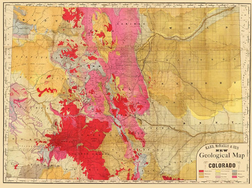 Colorado Geology - Rand McNally 1879 Poster Print by Rand McNally Rand McNally # COZZ0056