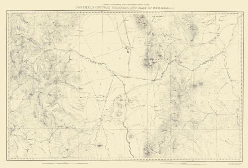 South Central Colorado New Mexico - USGS 1881 Poster Print by USGS USGS # COZZ0051