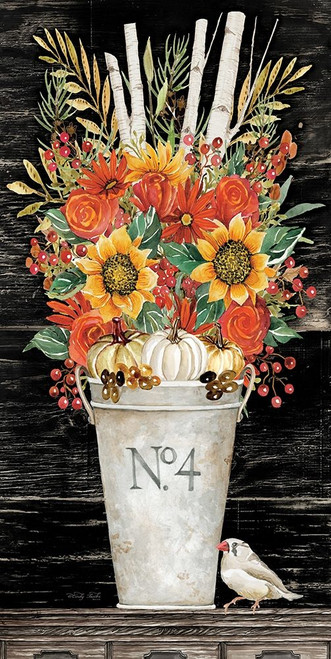 No 4 Fall Flowers and Birch 2 Poster Print by Cindy Jacobs # CIN1976