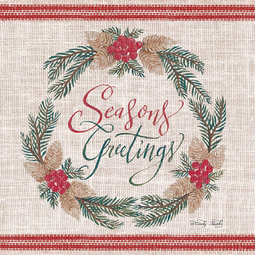 Seasons Greetings Wreath   Poster Print by Cindy Jacobs # CIN1354