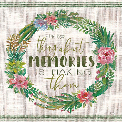 Making Memories Succulent Wreath Poster Print by Cindy Jacobs # CIN1274
