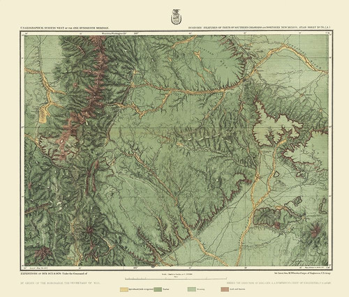 Colorado New Mexico Economic Sheet - US Army 1876 Poster Print by US Army US Army # COZZ0033