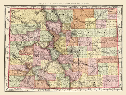 Colorado - Rand McNally 1897 Poster Print by Rand McNally Rand McNally # COZZ0036