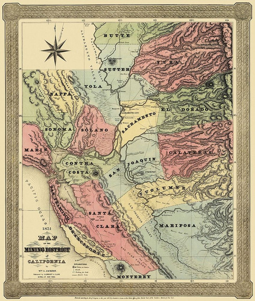 Mining District of California - Jackson 1851 Poster Print by Jackson Jackson # CAZZ0004