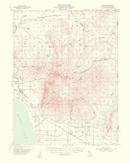 Wendel California Quad - USGS 1954 Poster Print by USGS USGS # CAWE0002