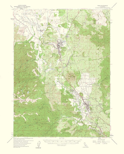 Weed California Quad - USGS 1954 Poster Print by USGS USGS # CAWE0003