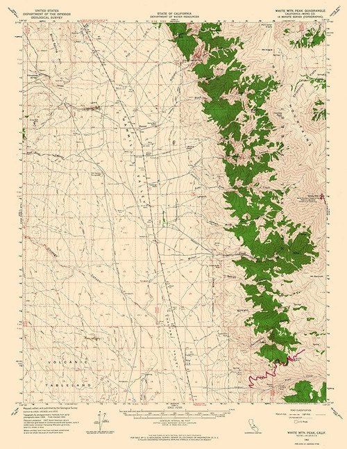 White Mountain Peak California Quad - USGS 1962 Poster Print by USGS USGS # CAWM0001