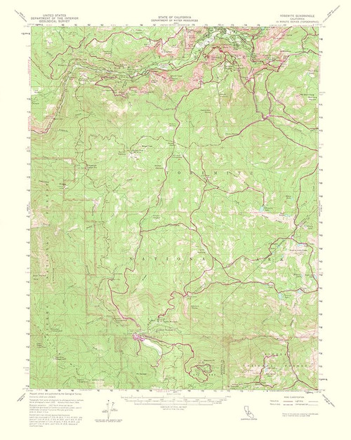 Yosemite California Quad - USGS 1956 Poster Print by USGS USGS # CAYO0011