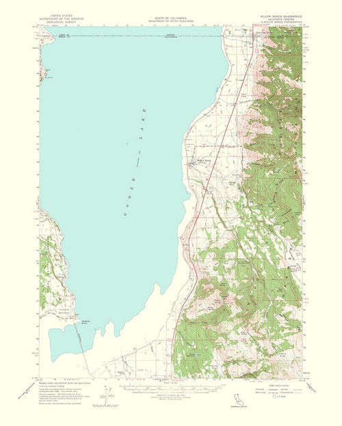 Willow Ranch California Oregon Quad - USGS 1956 Poster Print by USGS USGS # CAWI0002