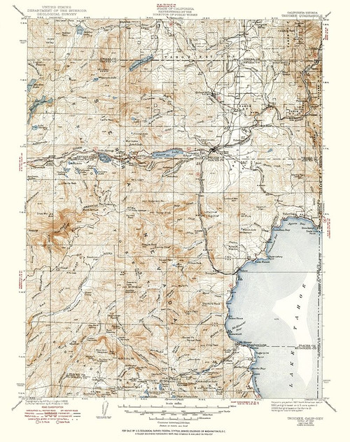 Truckee California Quad - USGS 1940 Poster Print by USGS USGS # CATR0003
