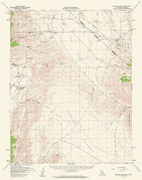Soldier Pass California Quad - USGS 1958 Poster Print by USGS USGS # CASO0004