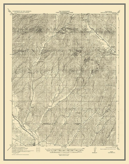 San Miguel California Quad - USGS 1919 Poster Print by USGS USGS # CASA0050