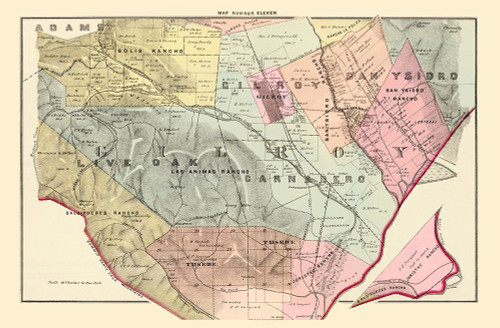 Gilroy California Landowner - Thompson 1876 Poster Print by Thompson Thompson # CASA0068