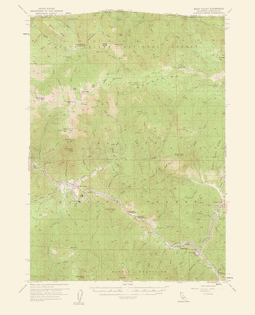 Seiad Valley California Quad - USGS 1962 Poster Print by USGS USGS # CASE0005