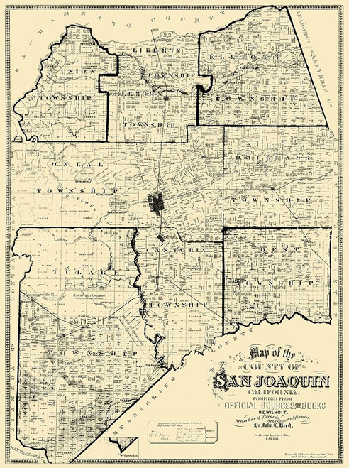 San Joaquin California Landowner - Reid 1883 Poster Print by Reid Reid # CASA0013