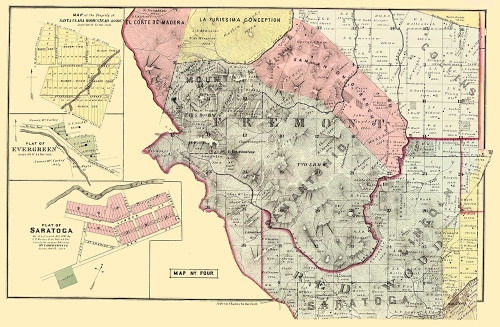Santa Clara California Landowner - Thomas 1876 Poster Print by Thomas Thomas # CASA0071