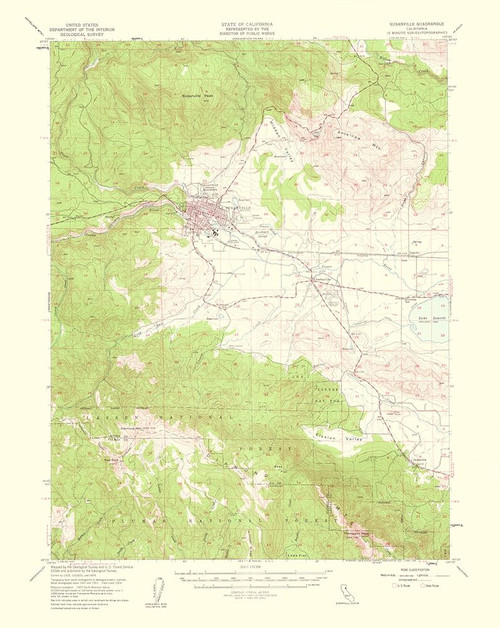 Susanville California Quad - USGS 1954 Poster Print by USGS USGS # CASU0004
