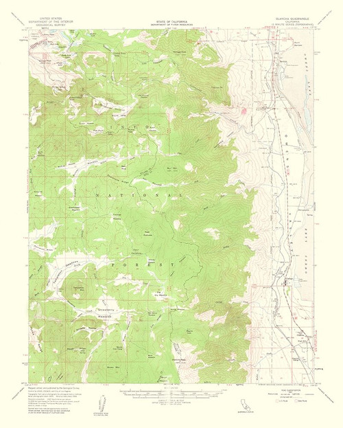 Olancha California Quad - USGS 1963 Poster Print by USGS USGS # CAOL0001