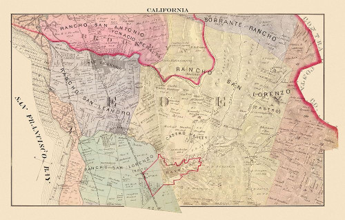 San Leandro, San Lorenzo California Landowner Poster Print by Thompson Thompson # CASA0034