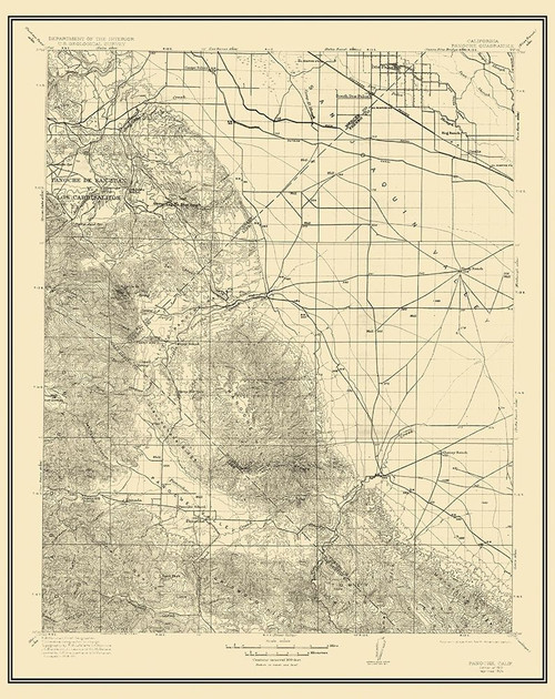 Panoche California Quad - USGS 1913 Poster Print by USGS USGS # CAPA0009