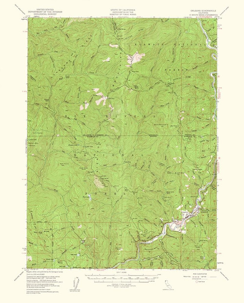 Orleans California Quad - USGS 1953 Poster Print by USGS USGS # CAOR0003
