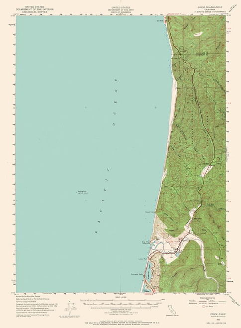 Orick California Quad - USGS 1952 Poster Print by USGS USGS # CAOR0006