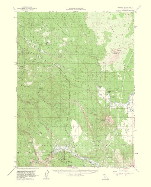 Pondosa California Quad - USGS 1956 Poster Print by USGS USGS # CAPO0009