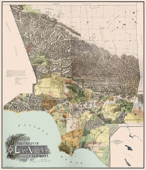 Los Angeles California - Wright 1898 Poster Print by Wright Wright # CALO0006
