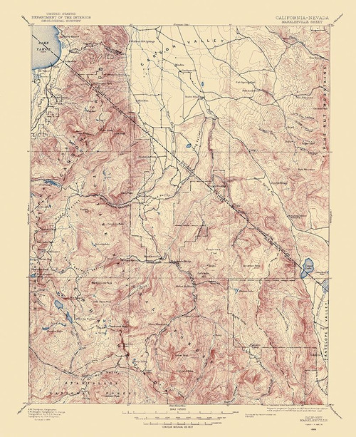 Markleeville California Nevada Sheet - USGS 1889 Poster Print by USGS USGS # CAMA0003