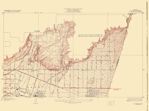 La Vern California Quad - USGS 1928 Poster Print by USGS USGS # CALA0010