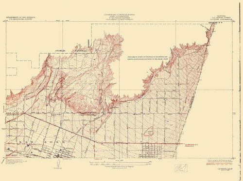 La Vern California Quad - USGS 1928 Poster Print by USGS USGS # CALA0010