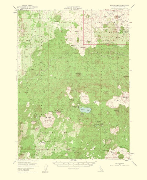 Medicine Lake California Quad - USGS 1953 Poster Print by USGS USGS # CAME0002