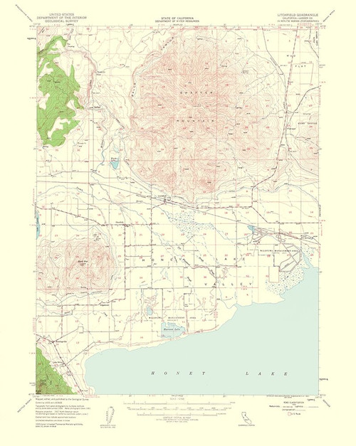 Litchfield California Quad - USGS 1954 Poster Print by USGS USGS # CALI0002