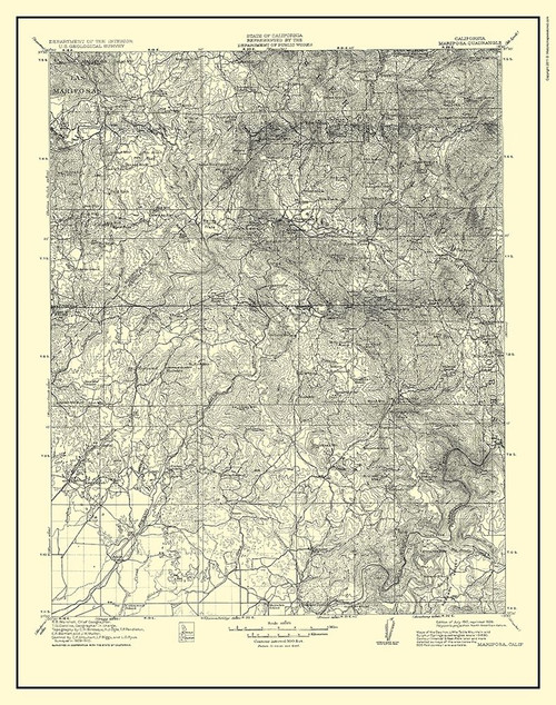 Mariposa California Quad - USGS 1912 Poster Print by USGS USGS # CAMA0007