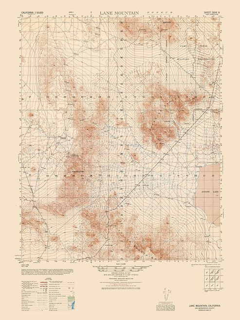 Lane Mountain Sheet - US Army 1948 Poster Print by US Army US Army # CALM0001