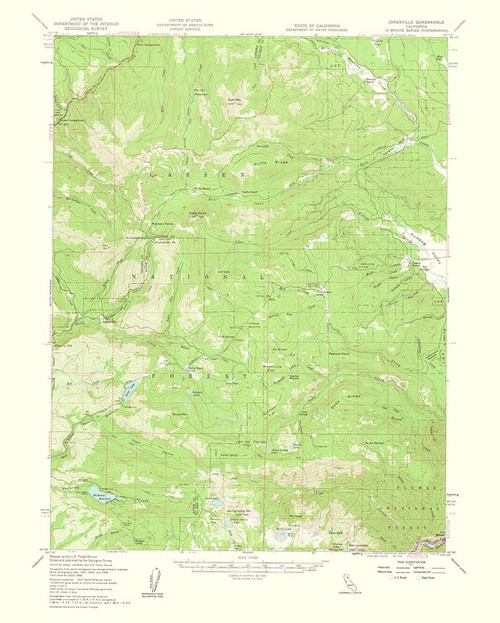 Jonesville California Quad - USGS 1963 Poster Print by USGS USGS # CAJO0001