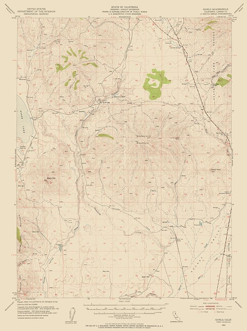 Karlo California Quad - USGS 1954 Poster Print by USGS USGS # CAKA0004