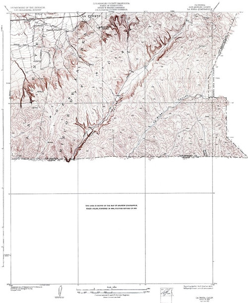 La Brea California Quad - USGS 1928 Poster Print by USGS USGS # CALA0003