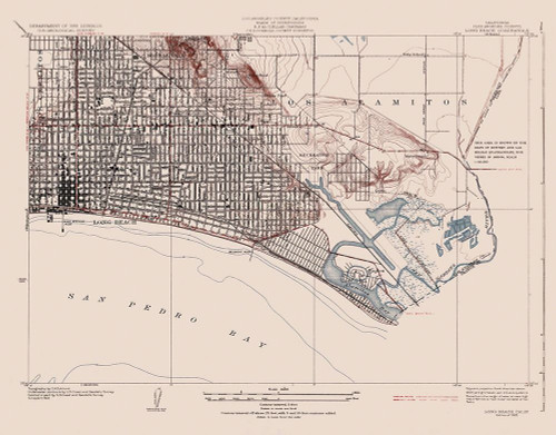 Long Beach California Quad - USGS 1925 Poster Print by USGS USGS # CALO0007