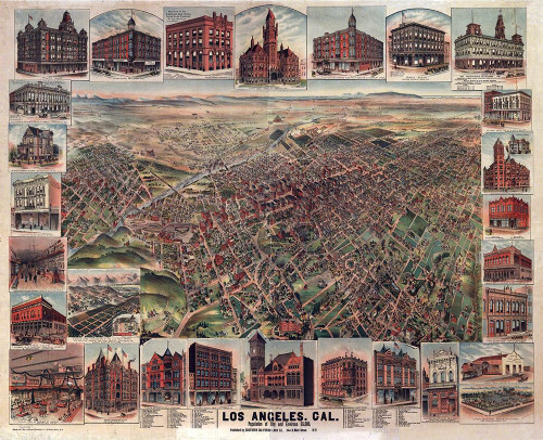 Los Angeles California - 1891 Poster Print by Unknown Unknown # CALO0004