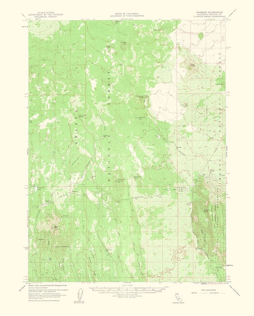 Hambone California Quad - USGS 1963 Poster Print by USGS USGS # CAHA0005