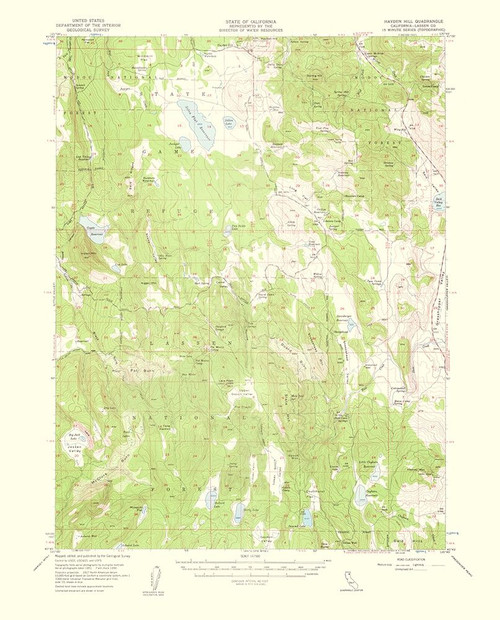 Hayden Hill California Quad - USGS 1959 Poster Print by USGS USGS # CAHA0007